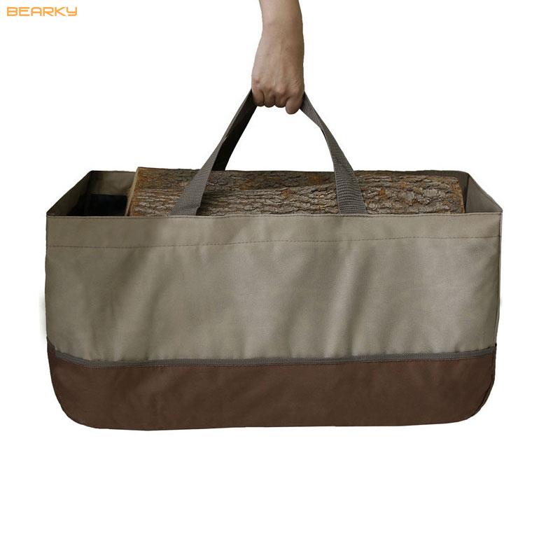 Heavy-Duty Two-Tone Firewood Tote Bag